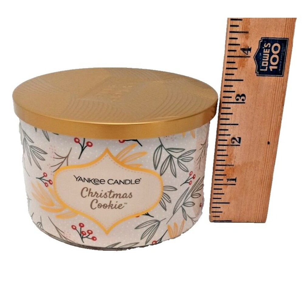 NEW Yankee Candle Christmas Cookie three Wicks 18oz Jar Candle w Topper - Picture 6 of 6